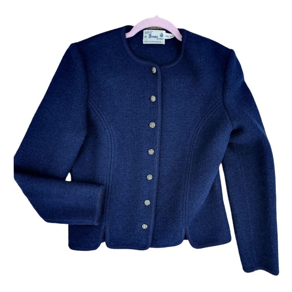 Deans of Scotland M Made in British Hong Kong All New Wool VINTAGE cardigan EUC - Picture 3 of 6